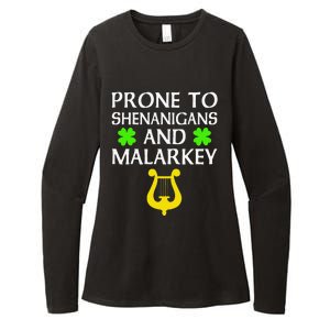 Proneo Shenanigans And Malarkey Funny St Patrick's Day Womens CVC Long Sleeve Shirt