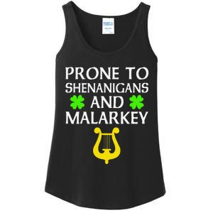 Proneo Shenanigans And Malarkey Funny St Patrick's Day Ladies Essential Tank