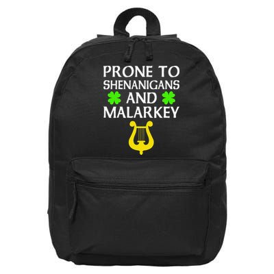 Proneo Shenanigans And Malarkey Funny St Patrick's Day 16 in Basic Backpack