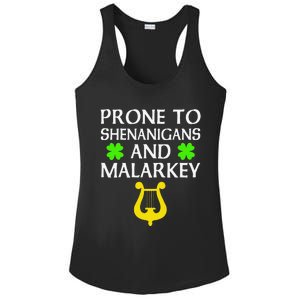 Proneo Shenanigans And Malarkey Funny St Patrick's Day Ladies PosiCharge Competitor Racerback Tank