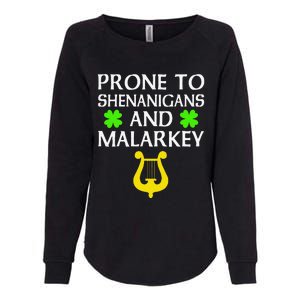 Proneo Shenanigans And Malarkey Funny St Patrick's Day Womens California Wash Sweatshirt