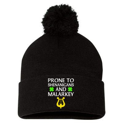 Proneo Shenanigans And Malarkey Funny St Patrick's Day Pom Pom 12in Knit Beanie