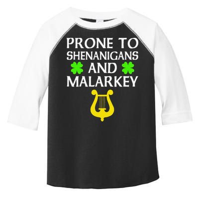 Proneo Shenanigans And Malarkey Funny St Patrick's Day Toddler Fine Jersey T-Shirt