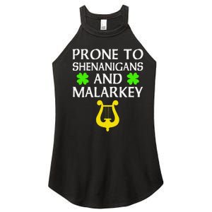 Proneo Shenanigans And Malarkey Funny St Patrick's Day Women's Perfect Tri Rocker Tank