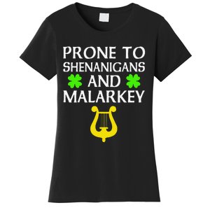 Proneo Shenanigans And Malarkey Funny St Patrick's Day Women's T-Shirt