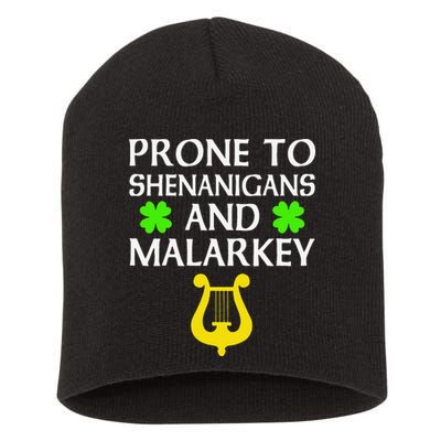 Proneo Shenanigans And Malarkey Funny St Patrick's Day Short Acrylic Beanie