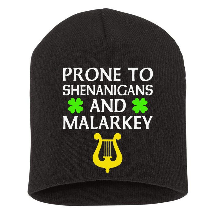 Proneo Shenanigans And Malarkey Funny St Patrick's Day Short Acrylic Beanie