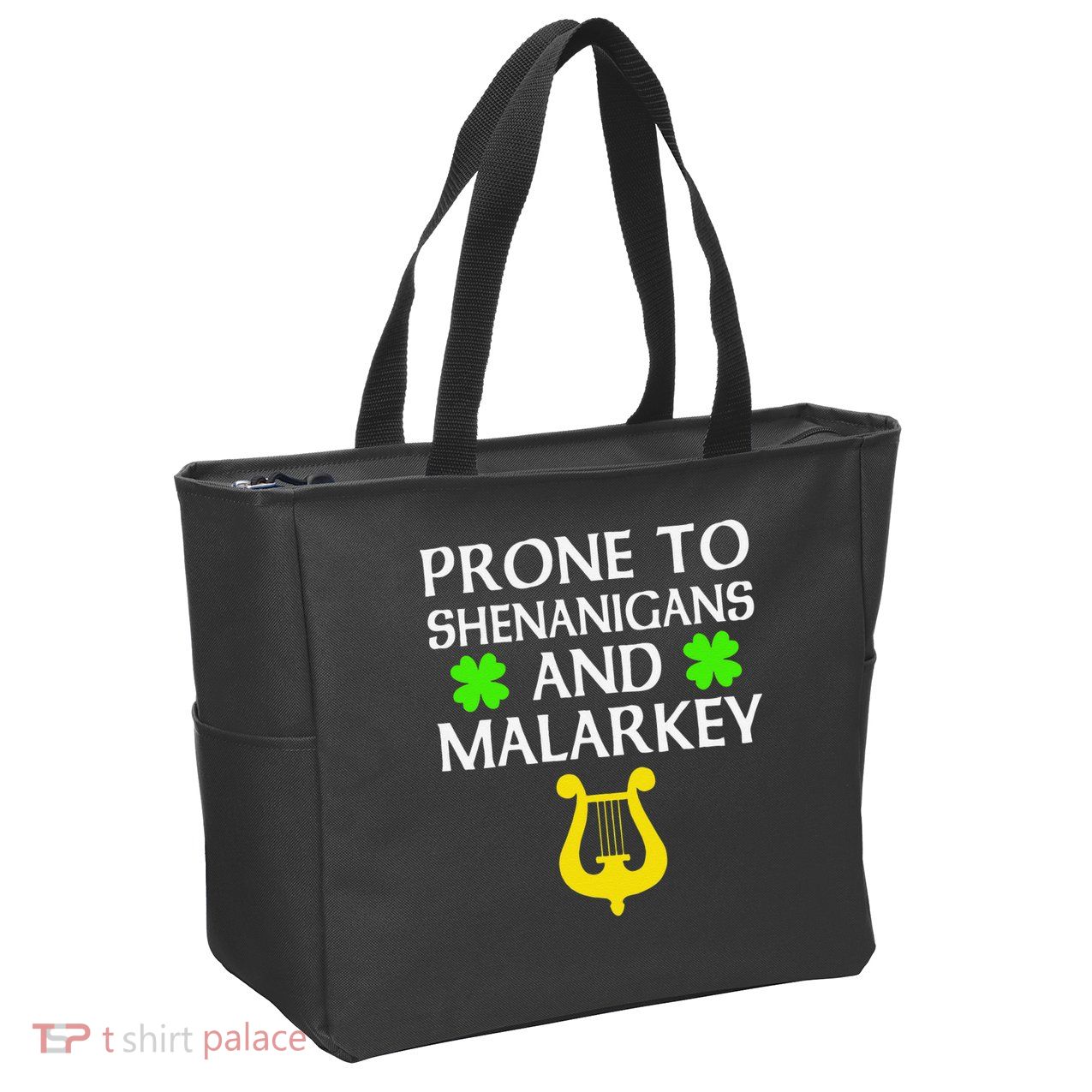 Proneo Shenanigans And Malarkey Funny St Patrick's Day Zip Tote Bag