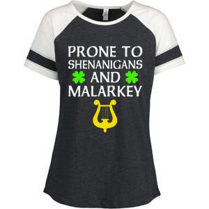 Proneo Shenanigans And Malarkey Funny St Patrick's Day Enza Ladies Jersey Colorblock Tee