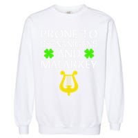 Proneo Shenanigans And Malarkey Funny St Patrick's Day Garment-Dyed Sweatshirt