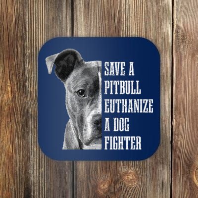 Pitbull Save A Pitbull Funny Dog Rescue Pitbull Mom Dad Coaster