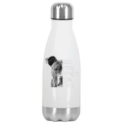 Pitbull Save A Pitbull Funny Dog Rescue Pitbull Mom Dad Stainless Steel Insulated Water Bottle