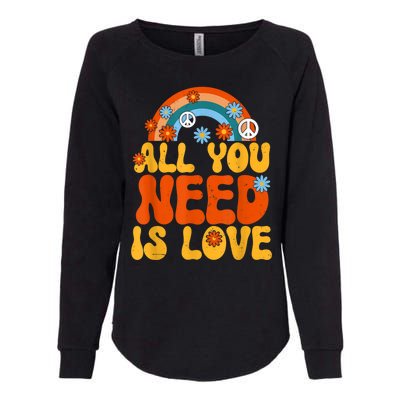 Peace Sign All You Need Is Love 60s 70s Womens California Wash Sweatshirt