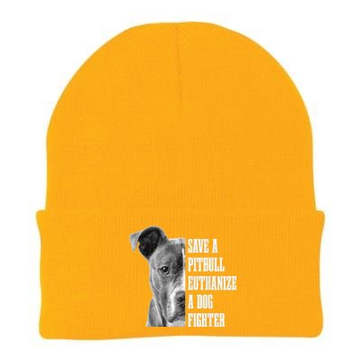 Pitbull Save A Pitbull Funny Dog Rescue Pitbull Mom Dad Knit Cap Winter Beanie