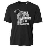 Pitbull Save A Pitbull Funny Dog Rescue Pitbull Mom Dad Cooling Performance Crew T-Shirt