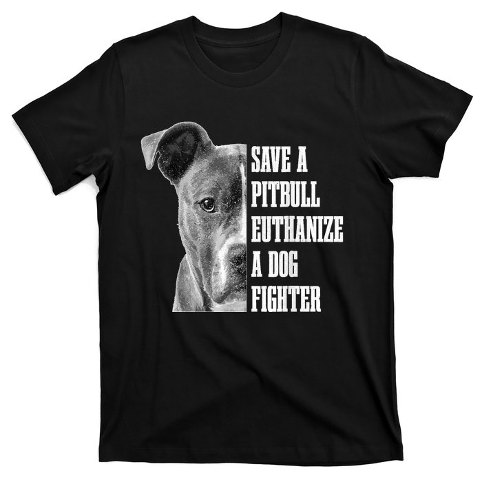 Pitbull Save A Pitbull Funny Dog Rescue Pitbull Mom Dad T-Shirt