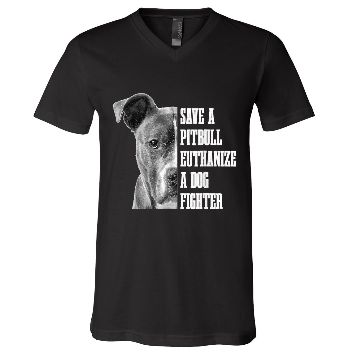Pitbull Save A Pitbull Funny Dog Rescue Pitbull Mom Dad V-Neck T-Shirt