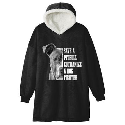 Pitbull Save A Pitbull Funny Dog Rescue Pitbull Mom Dad Hooded Wearable Blanket