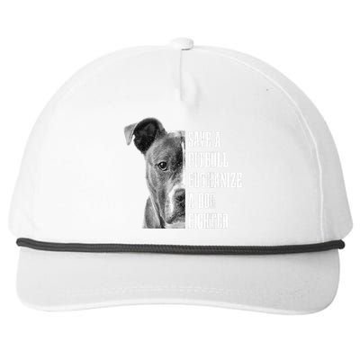 Pitbull Save A Pitbull Funny Dog Rescue Pitbull Mom Dad Snapback Five-Panel Rope Hat