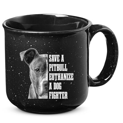 Pitbull Save A Pitbull Funny Dog Rescue Pitbull Mom Dad 15oz Campfire Ceramic Mug