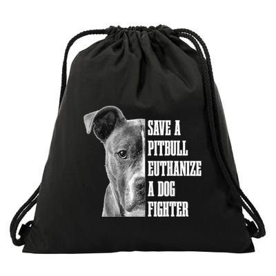 Pitbull Save A Pitbull Funny Dog Rescue Pitbull Mom Dad Drawstring Bag