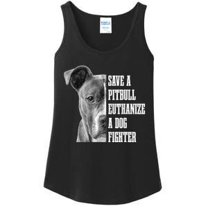 Pitbull Save A Pitbull Funny Dog Rescue Pitbull Mom Dad Ladies Essential Tank