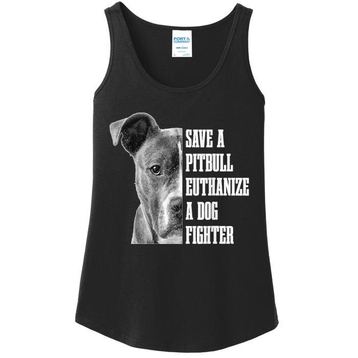 Pitbull Save A Pitbull Funny Dog Rescue Pitbull Mom Dad Ladies Essential Tank