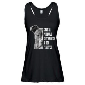 Pitbull Save A Pitbull Funny Dog Rescue Pitbull Mom Dad Ladies Essential Flowy Tank