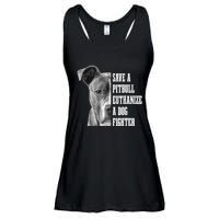 Pitbull Save A Pitbull Funny Dog Rescue Pitbull Mom Dad Ladies Essential Flowy Tank