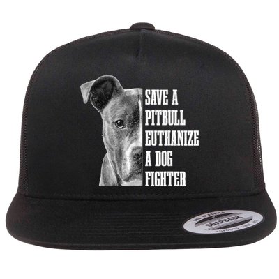 Pitbull Save A Pitbull Funny Dog Rescue Pitbull Mom Dad Flat Bill Trucker Hat