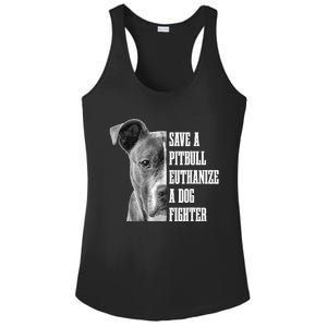 Pitbull Save A Pitbull Funny Dog Rescue Pitbull Mom Dad Ladies PosiCharge Competitor Racerback Tank