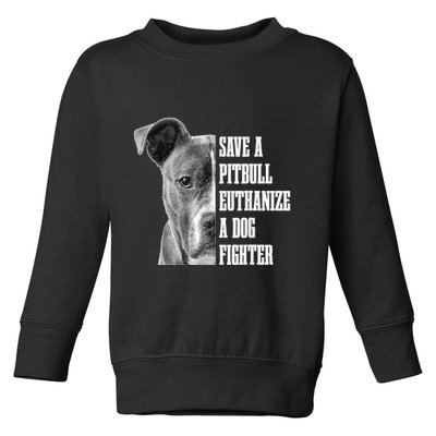 Pitbull Save A Pitbull Funny Dog Rescue Pitbull Mom Dad Toddler Sweatshirt