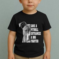 Pitbull Save A Pitbull Funny Dog Rescue Pitbull Mom Dad Toddler T-Shirt
