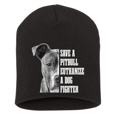 Pitbull Save A Pitbull Funny Dog Rescue Pitbull Mom Dad Short Acrylic Beanie