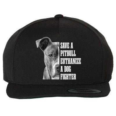 Pitbull Save A Pitbull Funny Dog Rescue Pitbull Mom Dad Wool Snapback Cap