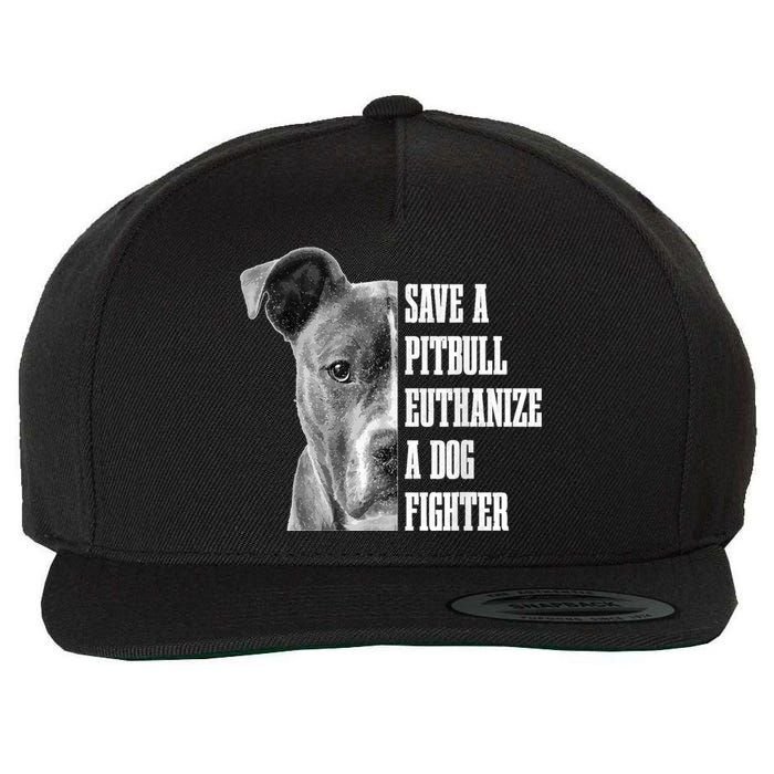 Pitbull Save A Pitbull Funny Dog Rescue Pitbull Mom Dad Wool Snapback Cap