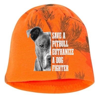 Pitbull Save A Pitbull Funny Dog Rescue Pitbull Mom Dad Kati - Camo Knit Beanie