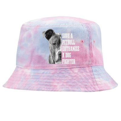 Pitbull Save A Pitbull Funny Dog Rescue Pitbull Mom Dad Tie-Dyed Bucket Hat