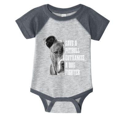 Pitbull Save A Pitbull Funny Dog Rescue Pitbull Mom Dad Infant Baby Jersey Bodysuit