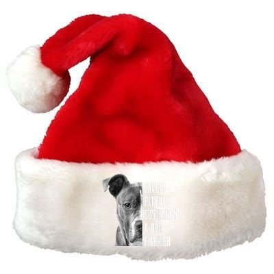 Pitbull Save A Pitbull Funny Dog Rescue Pitbull Mom Dad Premium Christmas Santa Hat