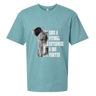 Pitbull Save A Pitbull Funny Dog Rescue Pitbull Mom Dad Sueded Cloud Jersey T-Shirt