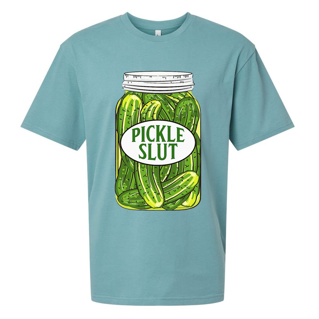 Pickle Slut A Girl Who Loves Pickles Canning Food Quote Sueded Cloud Jersey T-Shirt