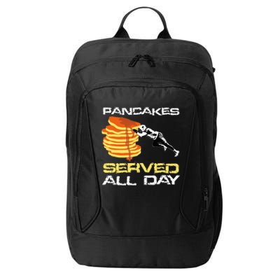 Pancakes Served All Day Fun Lineman Football Christmas Gifts City Backpack