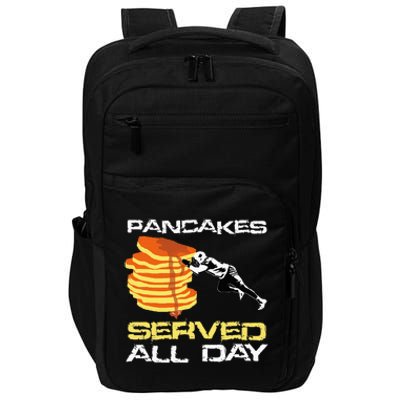 Pancakes Served All Day Fun Lineman Football Christmas Gifts Impact Tech Backpack