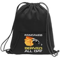 Pancakes Served All Day Fun Lineman Football Christmas Gifts Sweatshirt Cinch Pack Bag