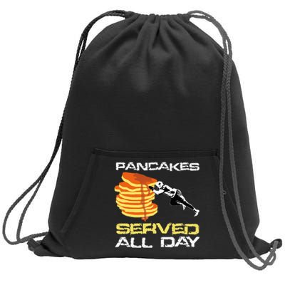 Pancakes Served All Day Fun Lineman Football Christmas Gifts Sweatshirt Cinch Pack Bag