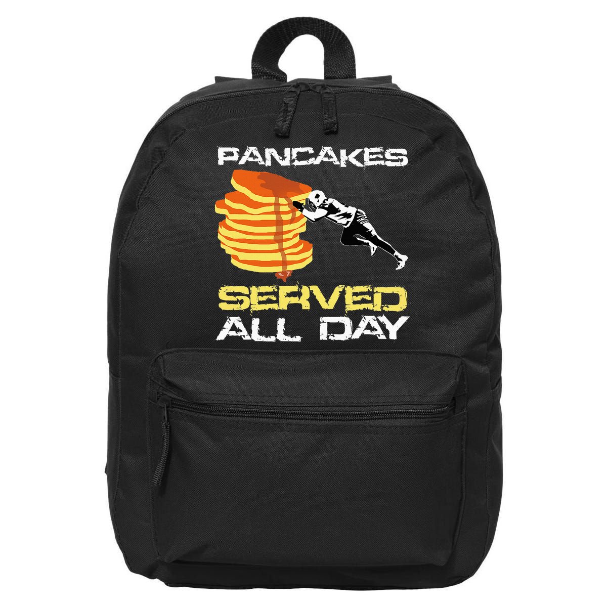 Pancakes Served All Day Fun Lineman Football Christmas Gifts 16 in Basic Backpack