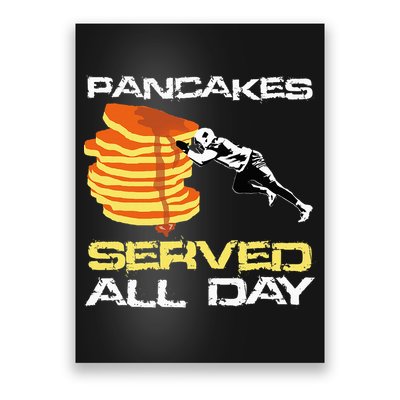 Pancakes Served All Day Fun Lineman Football Christmas Gifts Poster