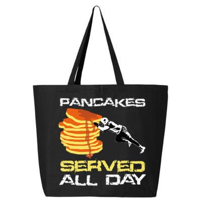 Pancakes Served All Day Fun Lineman Football Christmas Gifts 25L Jumbo Tote