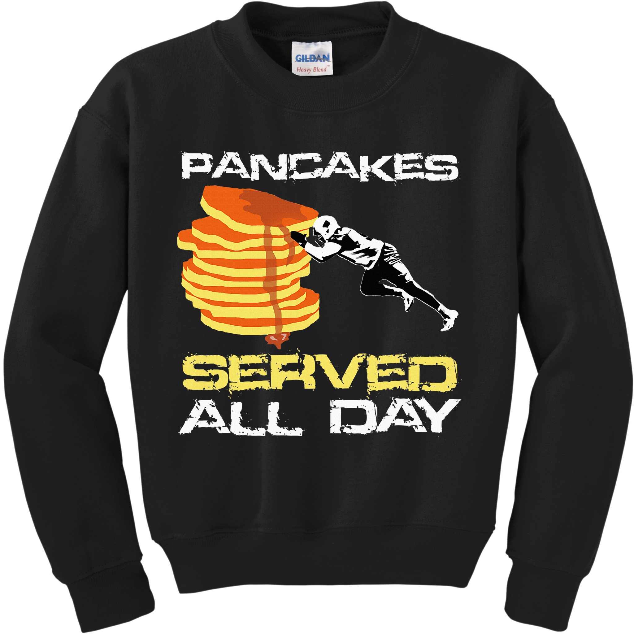 Pancakes Served All Day Fun Lineman Football Christmas Gifts Kids Sweatshirt